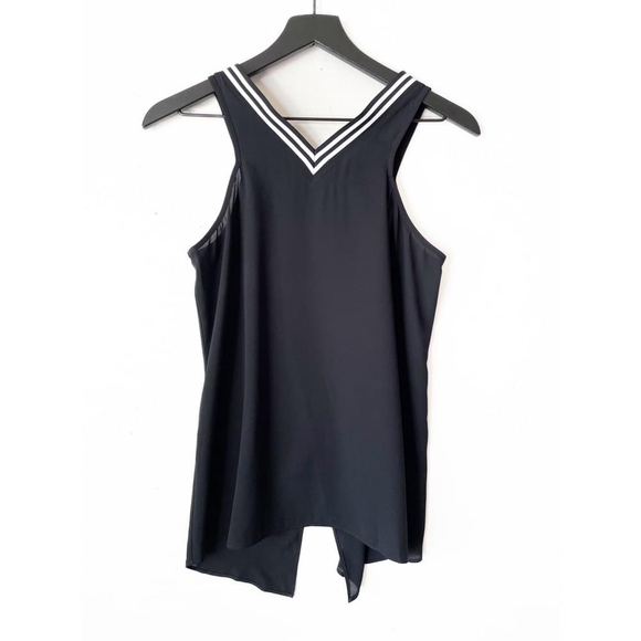 Express Women's S Sheer Black Split Back Tank Top - Picture 1 of 7